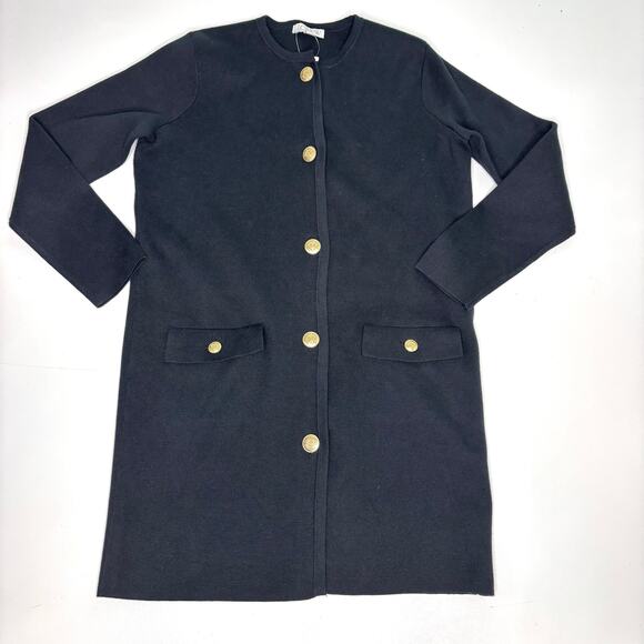 J Crew Giselle Long Sweater Blazer, Dress Black XXS - Picture 1 of 9